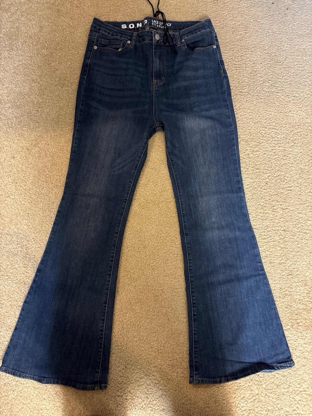 S.O.N.G. Dark Blue Women's Flare Jeans — Classic Wide Leg